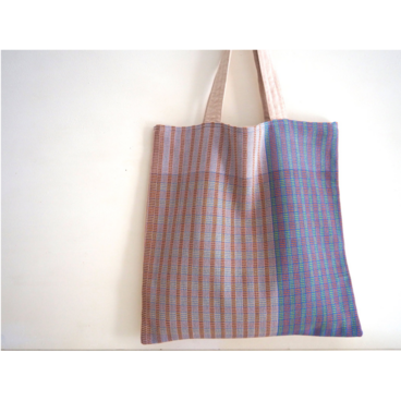 手織り生地のトートバッグ　-a-