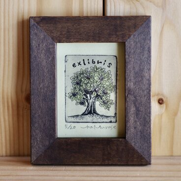 「Exlibris 02」額付き　銅版画　