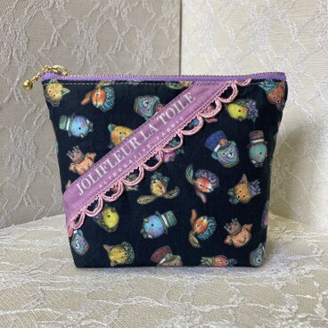 サニタリーポーチ【アニマルブラック】