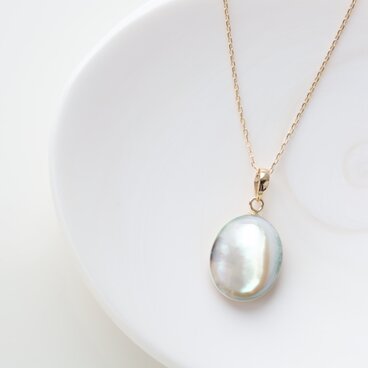 【 k18】夜光貝ペンダント　45cm