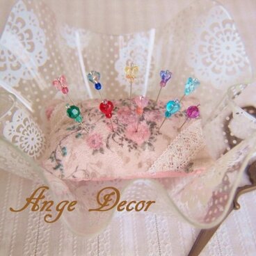 ◆◇ガラス飾りの待ち針10本セット(A)◇◆