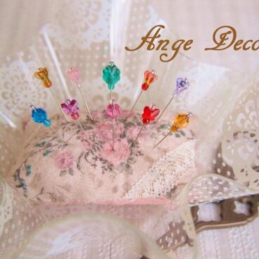 ◆◇ガラス飾りの待ち針10本セット(Ｂ)◇◆