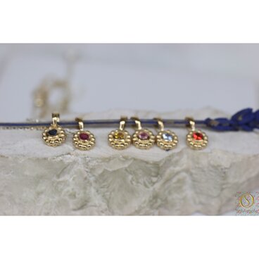 コランダム　ルビー&サファイアペンダント 6色セット 18GP シルバー925