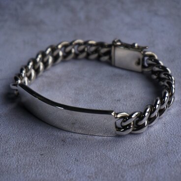 【一点もの】Silver925 IDブレスレット Box留め具　