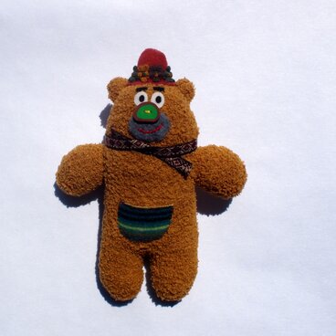 靴下ぬいぐるみ　クマ　キャメル