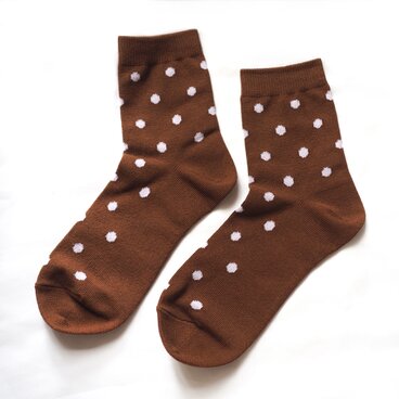 ショートソックスL: 25〜27cm（シンプル水玉鹿ドット）