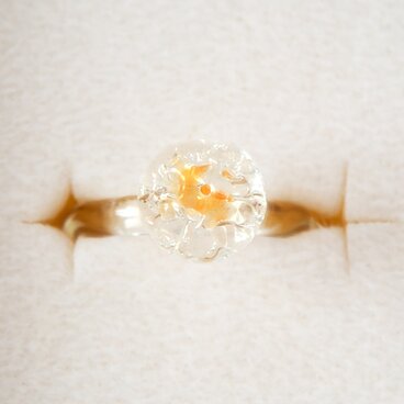 【イギリス製】ハンドメイド  フェルト入り ウォーブンガラスリング ２１号