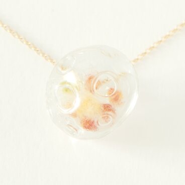 【イギリス製】ハンドメイド  フェルト入り ガラスセルネックレス