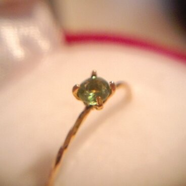 K18華奢リング　クロムトルマリン