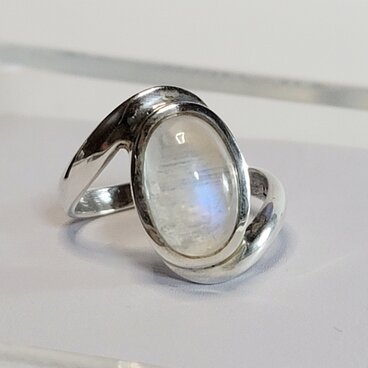 高品質 レインボームーンストーン リング 18号 silver925 天然石