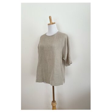 Tシャツ　リネンTシャツ　生成り