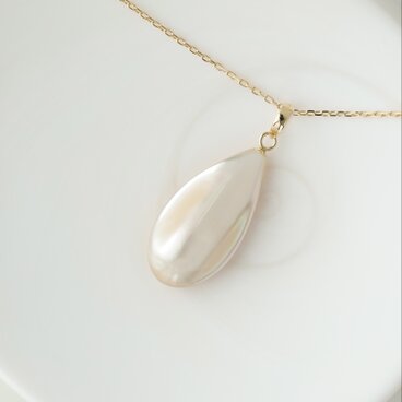 【 k18】"美ら種" 夜光貝ネックレス　60cm 45cmへ変更可能