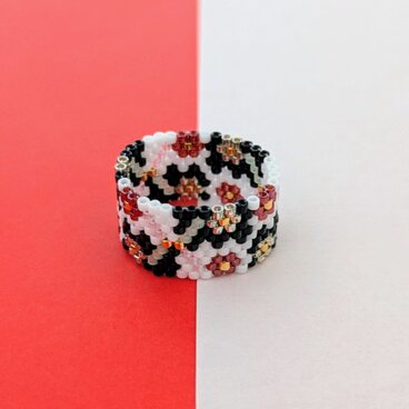 ビーズ織りの指輪　Ｙ-223