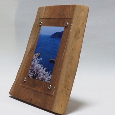 おしゃれな木のフォトフレーム No.12　胡桃の天然木（L-49）