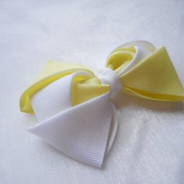 パステルカラー　ヘアゴム　レモン＆ホワイト