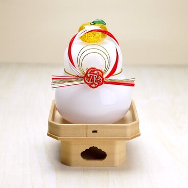 【受注制作】吹きガラス鏡餅（梅輪）※納期1週間～12月下旬