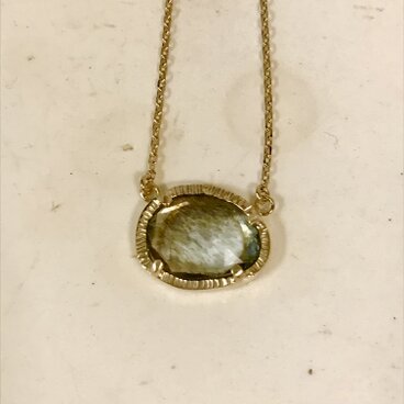 モスアクアマリン✳︎ローズカット✳︎ネックレス