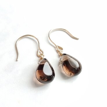 スモーキークォーツ　ピアス