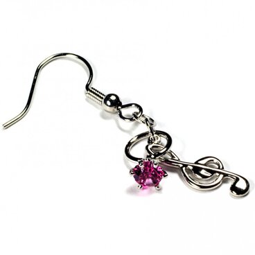 小さなローズの指輪とト音記号のシルバー・ピアス