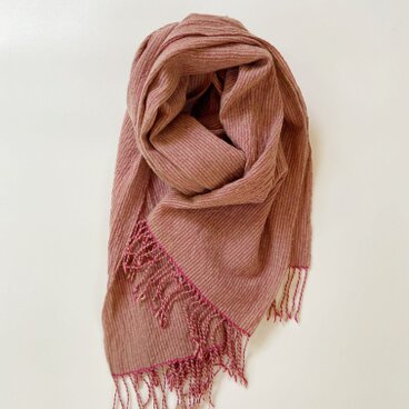 手織りカシミヤラム&シルクショール（Pinstripe ピンストライプ）