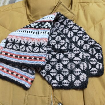 ウール100%メンズサイズのラトビア伝統柄ミトン