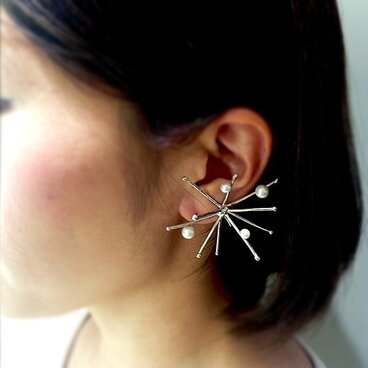 パール×spark(L)イヤリング