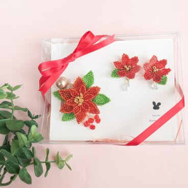 ポインセチア(赤)のアクセサリーセット