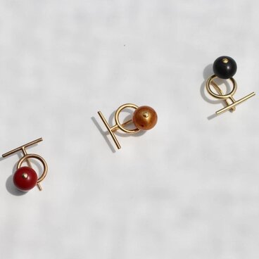 photon 5 earring gold/red