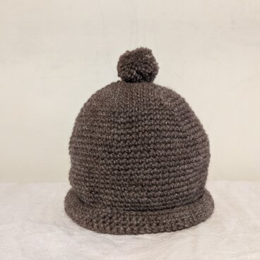 ／pompom knit cap／ brown