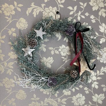 四季のリース【冬】雪が積もったようなブルーアイスのリース