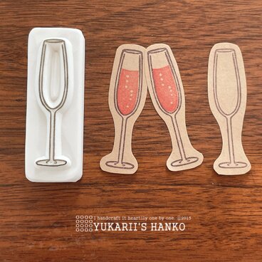 再販♡シャンパングラスのはんこ(CG-001)