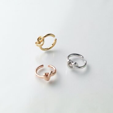 ノットイヤーカフ（結び）ハート ゴールド/ピンク/シルバー Silver925 ◇ イヤーカフ（204）