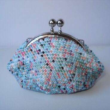 Beaded Purse --Blue Green Mix-- (S) 内布：Cathy