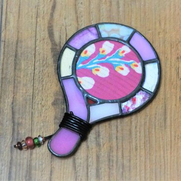 きもの手鏡(ふじ紫)