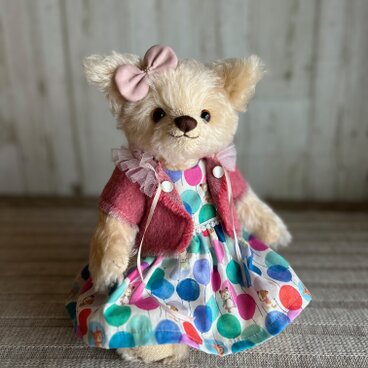 ウイングベアLサイズ（ウールジャケットとプリントワンピ）ピンク系