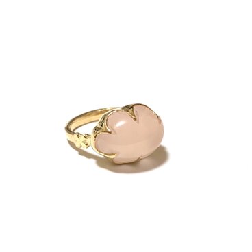 K18 ローズクォーツの雲リング