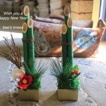 2026年 正月飾り シンプルモダン 門松 苔玉風アレンジメント一対 ＜福寿ーM＞