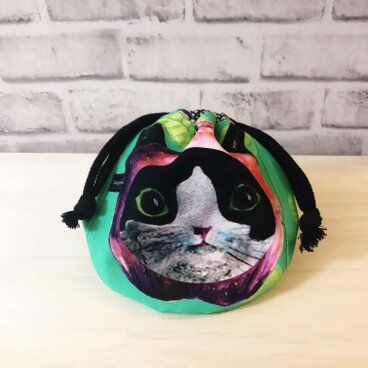 丸底ポーチ*りんごねこさん顔