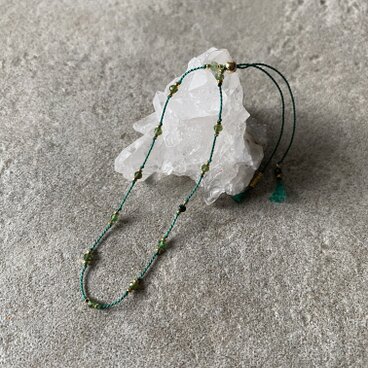 stationB*green tourmaline-green cord-