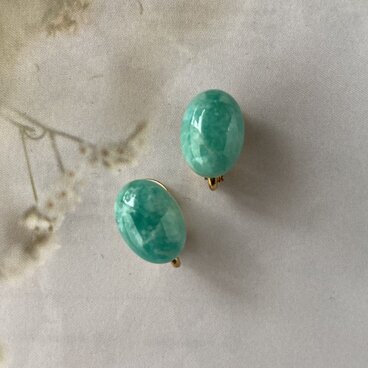 アマゾナイトのソフトタッチイヤリング