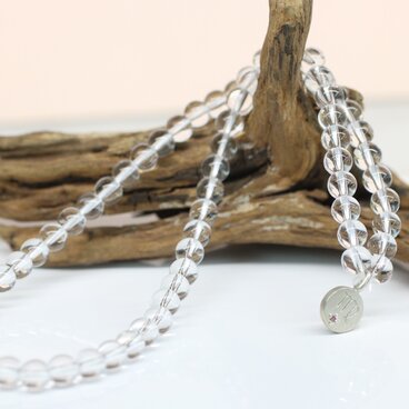 星座ペダントxブラジル産水晶　二連ブレスレット