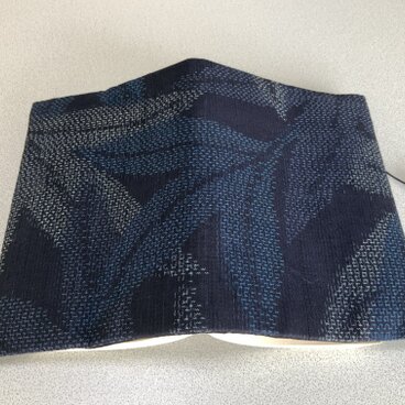 1223 着物リメイク　文庫サイズブックカバー　十日町紬