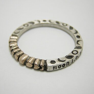 moon i.e. tsuki i.e. luck　pink silver + silver 925　1～27号　月のリング　　