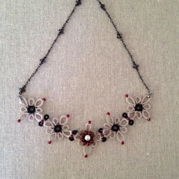 ✾✾✾スクエア5連花つづりネックレス✾✾✾