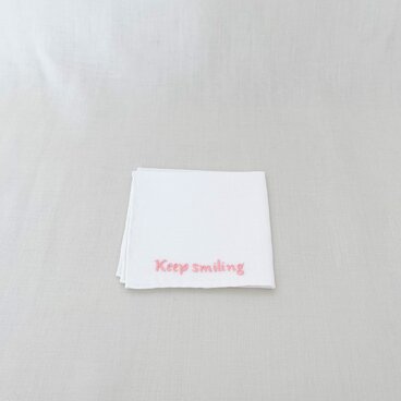 - Sale -【リネンのハンカチ】Keep Smiley / 小
