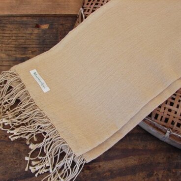 伊豆大島・栗染め　大判シルクウールストール