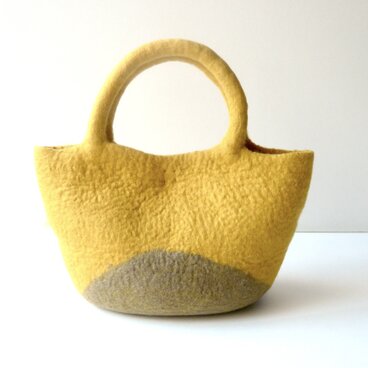 ミニトートバッグ（カラシ/ベージュ）