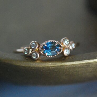 バイカラーサファイア リング / K10YG【1点限り】