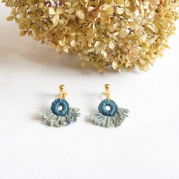 耳飾り – 雛菊 – ターコイズブルー