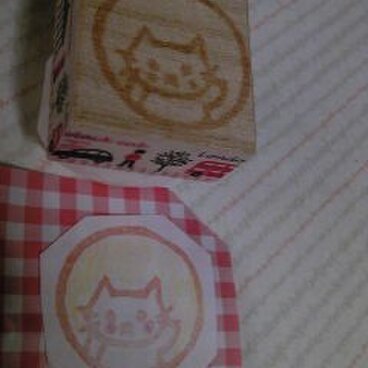 消しゴムはんこ☆ネコ一言ワク☆